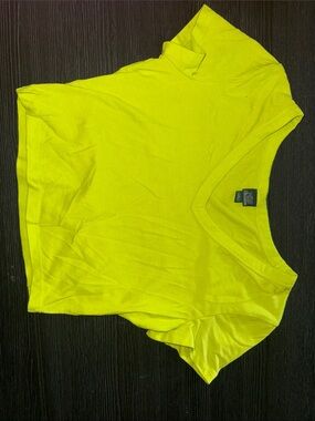 wild fable Neon Yellow V-Neck Short Sleeve Tee